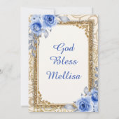 Blaue Rose und Golmexikanische Geburtstage Einladung (Rückseite)