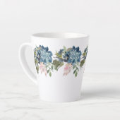 Blaue Rose und Iris Zeitgenössische Latte-Tasse Milchtasse (Linke Ecke)