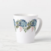 Blaue Rose und Iris Zeitgenössische Latte-Tasse Milchtasse (Rechte Ecke)