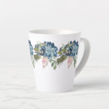 Blaue Rose und Iris Zeitgenössische Latte-Tasse