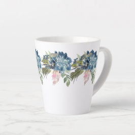 Blaue Rose und Iris Zeitgenössische Latte-Tasse Milchtasse