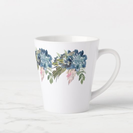 Blaue Rose und Iris Zeitgenössische Latte-Tasse Milchtasse (Rechts)
