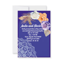 Blaue Rose und Mandala Hochzeit
