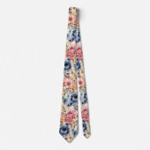 Blaue Rose und Rosa Blume Floral Neck Tie Krawatte (Vorderseite)