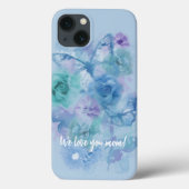 Blaue Rose und Schmetterlinge Case-Mate iPhone Hülle (Rückseite)