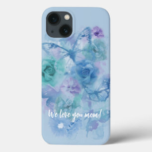 Blaue Rose und Schmetterlinge Case-Mate iPhone Hülle