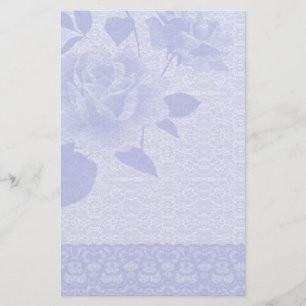 Blaue Rose und Spitze-Papierbriefpapier Briefpapier