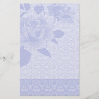 Blaue Rose und Spitze-Papierbriefpapier Briefpapier