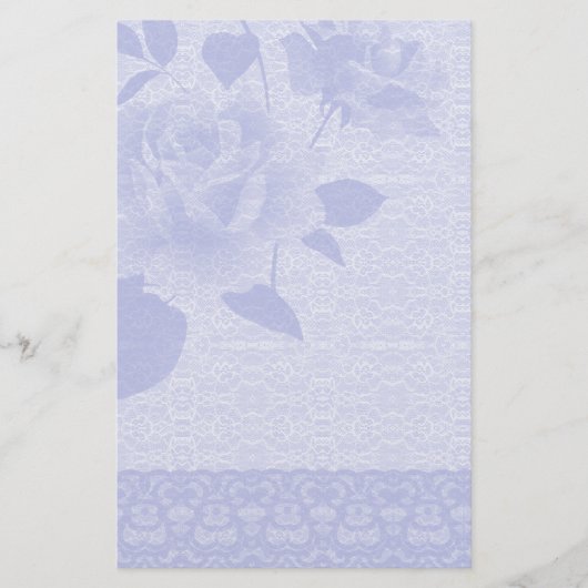 Blaue Rose und Spitze-Papierbriefpapier Briefpapier (Vorderseite)