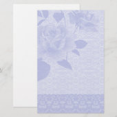 Blaue Rose und Spitze-Papierbriefpapier Briefpapier (Vorne/Hinten)