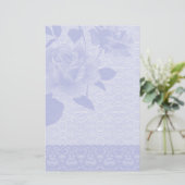 Blaue Rose und Spitze-Papierbriefpapier Briefpapier (Stehend Vorderseite)
