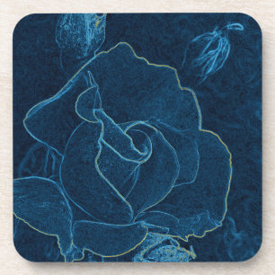 Blaue Rose Untersetzer