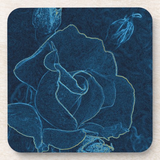 Blaue Rose Untersetzer (Vorderseite)