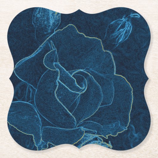 Blaue Rose Untersetzer (Vorderseite)