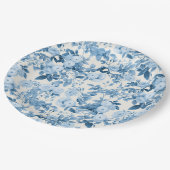 Blaue Rose Vintag Botanischer Garten Pappteller (Schrägansicht)