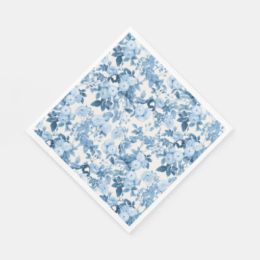 Blaue Rose Vintag Botanischer Garten Serviette (Ecke)
