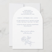 Blaue Rose Wappen Monogramm katholische Hochzeit Einladung (Rückseite)