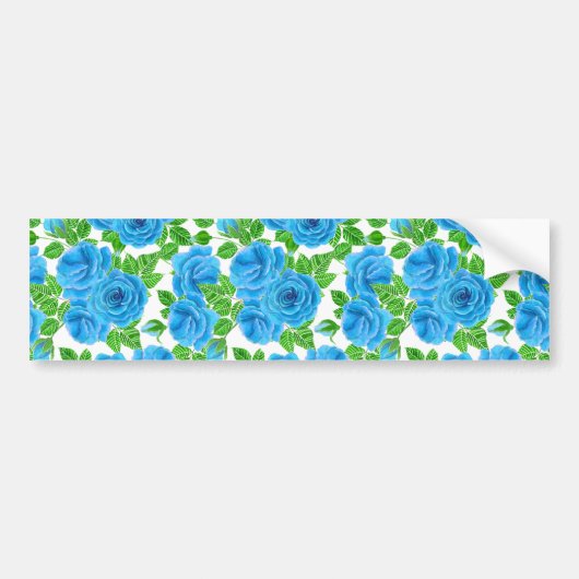 Blaue Rose Wasserfarbenmuster Autoaufkleber (Vorne)