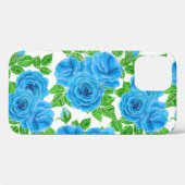 Blaue Rose Wasserfarbenmuster Case-Mate iPhone Hülle (Rückseite (Horizontal))
