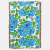 Blaue Rose Wasserfarbenmuster Decke (Vorderseite Vertikal)