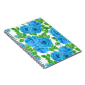 Blaue Rose Wasserfarbenmuster Notizblock (Rechte Seite)