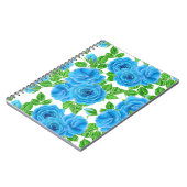 Blaue Rose Wasserfarbenmuster Notizblock (Linke Seite)