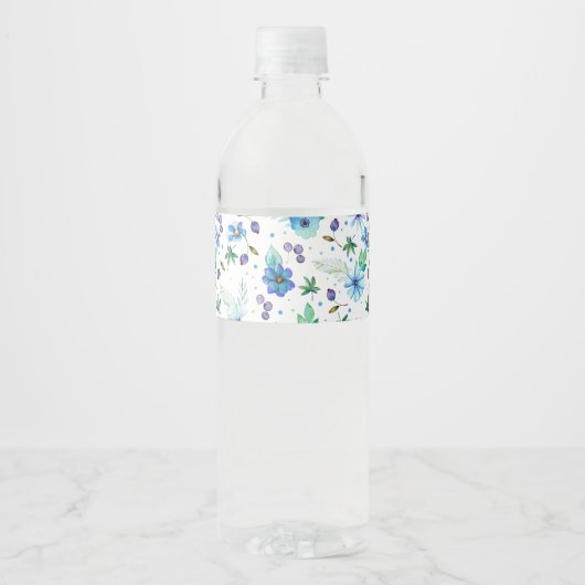 Blaue Rose Wasserflaschenetikett (Vorderseite)
