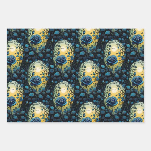 Blaue Rose Weinkollektion Geschenkpapier Set (Vorderseite 2)