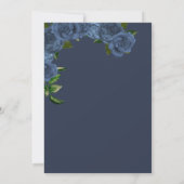 Blaue Rose Weiß und Gold Elegantes Quinceanera Einladung (Rückseite)