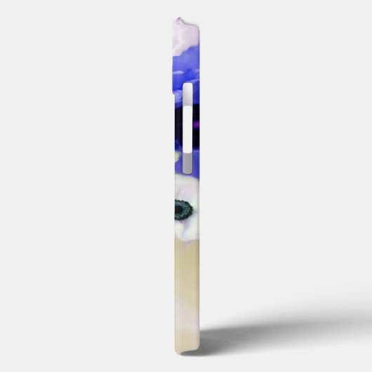 BLAUE ROSE, WEISSE ANEMONANTEILE BLUME MONOGRAMM Case-Mate iPhone HÜLLE (Rückseite / Links)