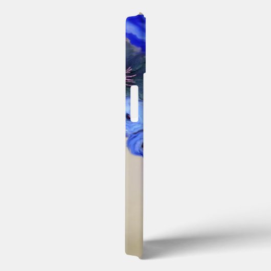 BLAUE ROSE, WEISSE ANEMONANTEILE BLUME MONOGRAMM Case-Mate iPhone HÜLLE (Rückseite / Rechts)