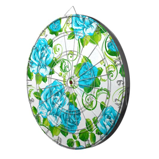 Blaue Rose Weißer Hintergrund Dartscheibe (Vorderseite rechts)