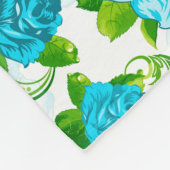 Blaue Rose Weißer Hintergrund Fleecedecke (Ecke)