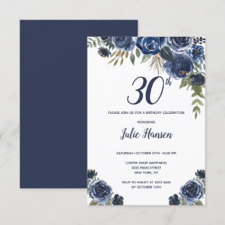 Blaue Rose zum Geburtstag Einladung