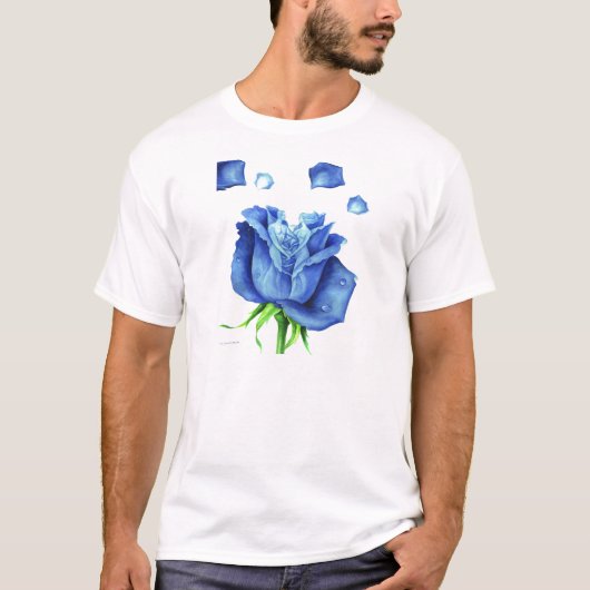 Blaue Rosen-Blumen-Malerei - multi T-Shirt (Vorderseite)