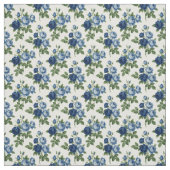 Blaue Rosen-Blumenmuster Stoff (Muster)