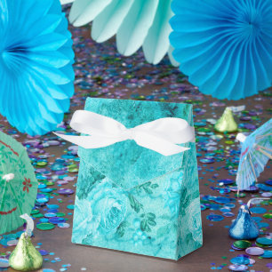 Blaue Rosen Collage im Landhausstil  Geschenkschachtel