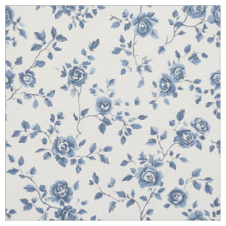Blaue Rosen Cottagecore Blumengestaltung Stoff