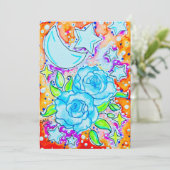 Blaue Rosen Einladung (Stehend Vorderseite)