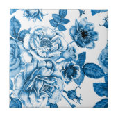 Blaue Rosen Fliese (Vorderseite)