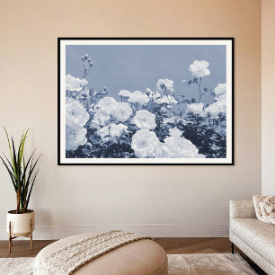 Blaue Rosen Floral Garten Foto Kunst Druck Poster