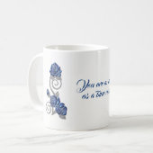 Blaue Rosen-Gefühl-Geschenk-Tasse Kaffeetasse (Vorderseite Links)