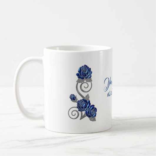 Blaue Rosen-Gefühl-Geschenk-Tasse Kaffeetasse (Links)