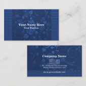 Blaue Rosen-Geschäfts-Karte Visitenkarte (Vorne/Hinten)