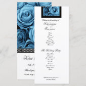 BLAUE ROSEN Hochzeitsprogramm-Ankündigung Programm (Vorne/Hinten)