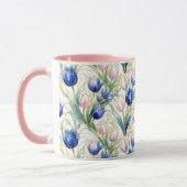 Blaue Rosen im Buntglasstil Blumenkaffee Tasse (Links)