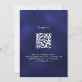 Blaue Rosen in Navy QR-Code Hochzeit Einladung (Rückseite)
