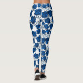 Blaue Rosen Leggings (Rückseite)