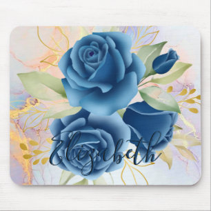 Blaue Rosen Mousepad