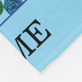 Blaue Rosen Muster Kanalboot Katze Fleecedecke (Ecke)